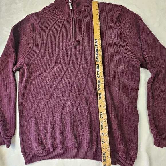 Vintage Eddie Bauer Quarter Zip Sweater XL Men’s Burgundy Business Casual fall - Picture 2 of 12